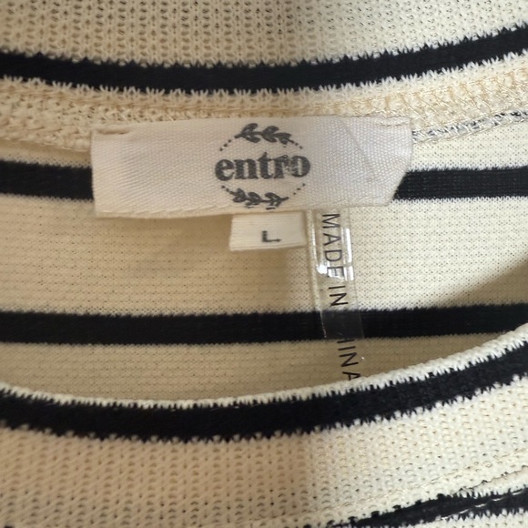 Easel Expected Beauty Cream Striped Dress - Picture 9 of 11